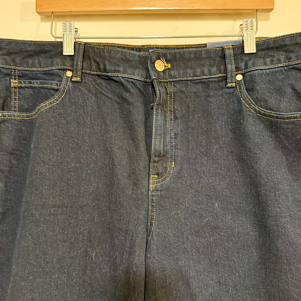 Talbots Dark Wash High Waisted Relaxed Straight Leg Jeans Size 16W - Picture 4 of 8